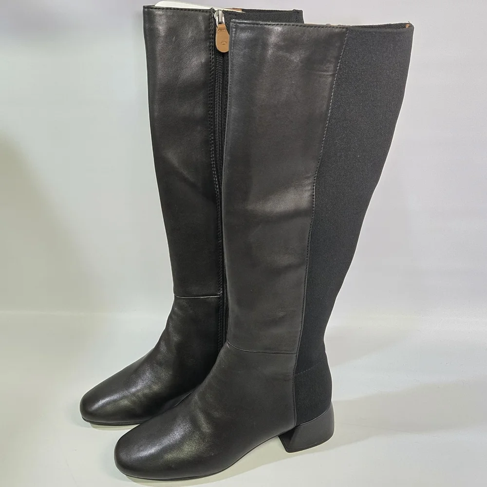 Kenneth Cole Gentle Soul Emily Tall Knee High Boot Black Leather Comfort 7.5 NIB